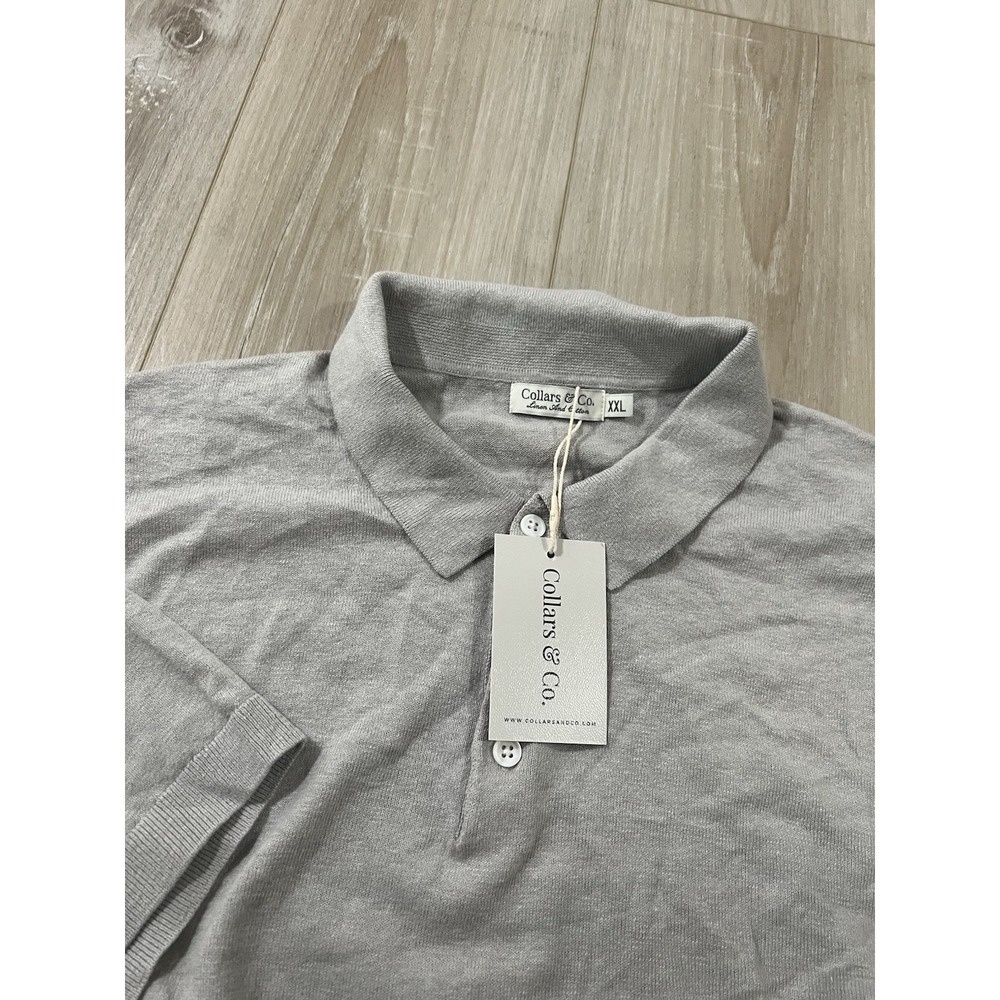 Collars and Co Cotton Linen Polo Sweater Knit Size XXL
